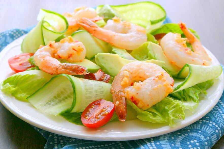 Salade de crevettes pour augmenter la puissance